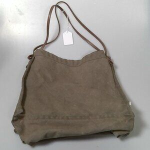 Rough & Tumble Slouchy Farmers Market Canvas Leather Hobo Tote Bag
